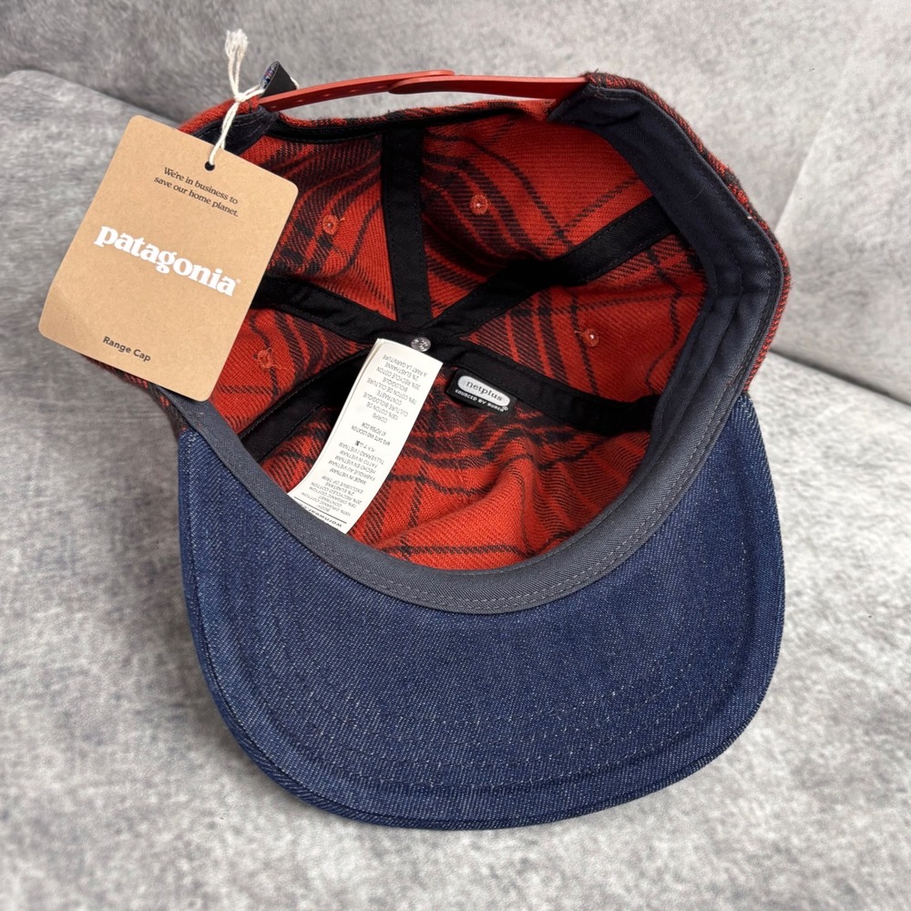 Patagonia Adult Range Flat Billed Snapback Trucker Hat in Cascade Burnished Red - Picture 7 of 9